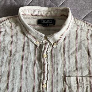 Ezekiel Short Sleeve Button Up Shirt Mens XL Striped Casual 100% Cotton